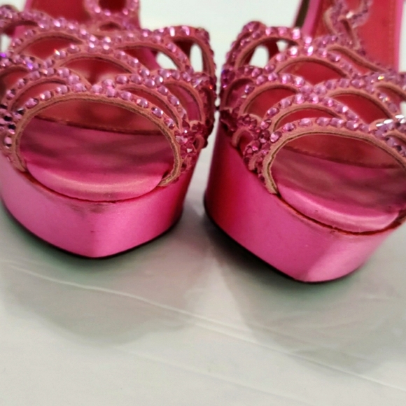 Pink Rhinestone Platform Heels - Picture 10 of 14